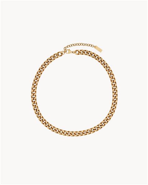 ysl metal curb chain necklace|ysl signature necklace.